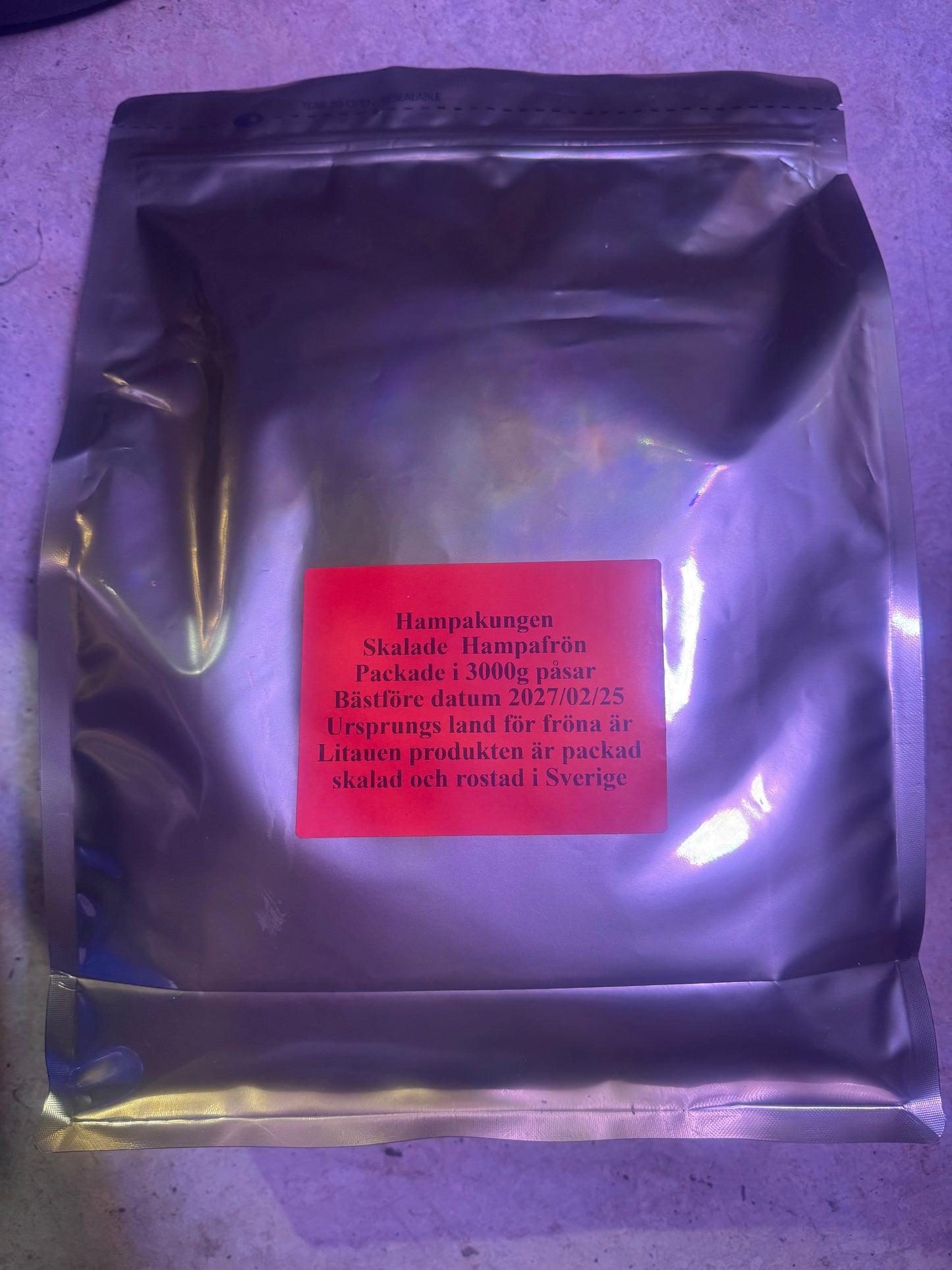 Skalade Hampafrön 3kg
